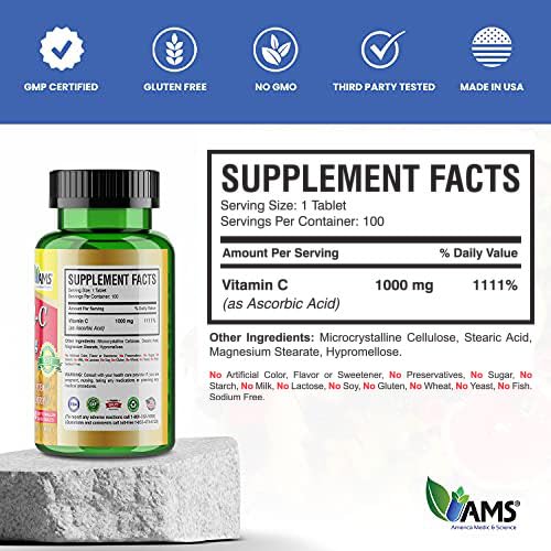America Medic & Science Rapid-C Vitamin C supplement on a wooden table