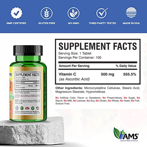 America Medic & Science Rapid-C Vitamin C supplement on a wooden table