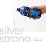 American Biotech Labs ASAP 22 Plus Silver Solution 16 Fl Oz with a glass of water