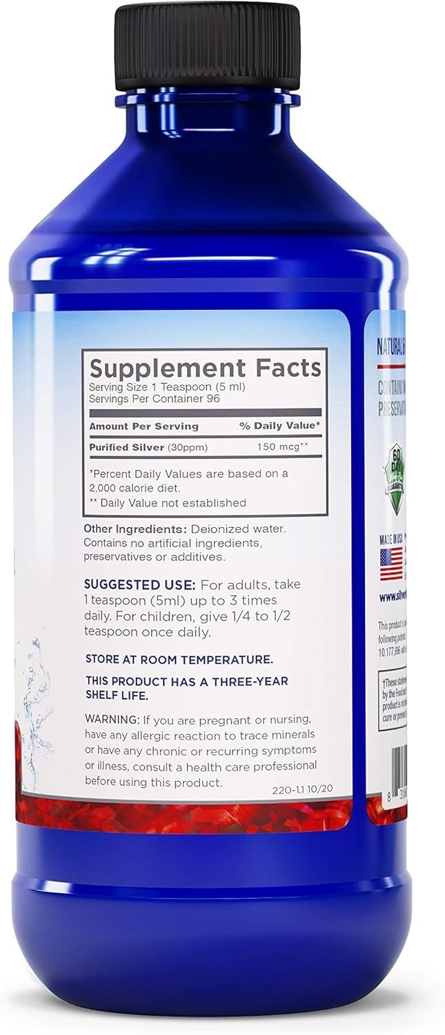 American Biotech Labs Silver Biotics 30 PPM 16 Fl Oz back view