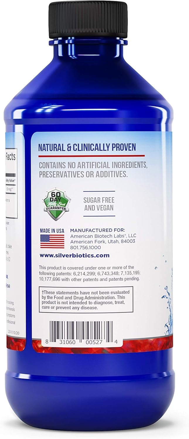 American Biotech Labs Silver Biotics 30 PPM 16 Fl Oz side view