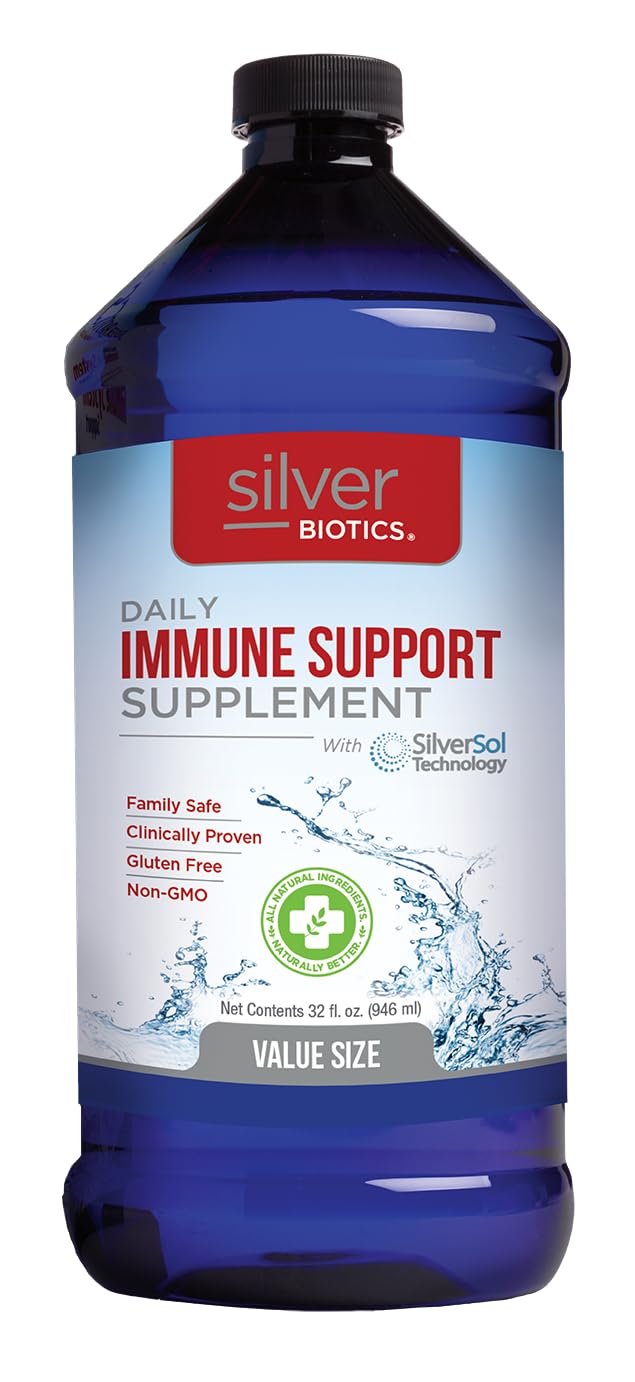 American Biotech Labs Silver Biotics Colloidal Silver 32 Fl Oz front view