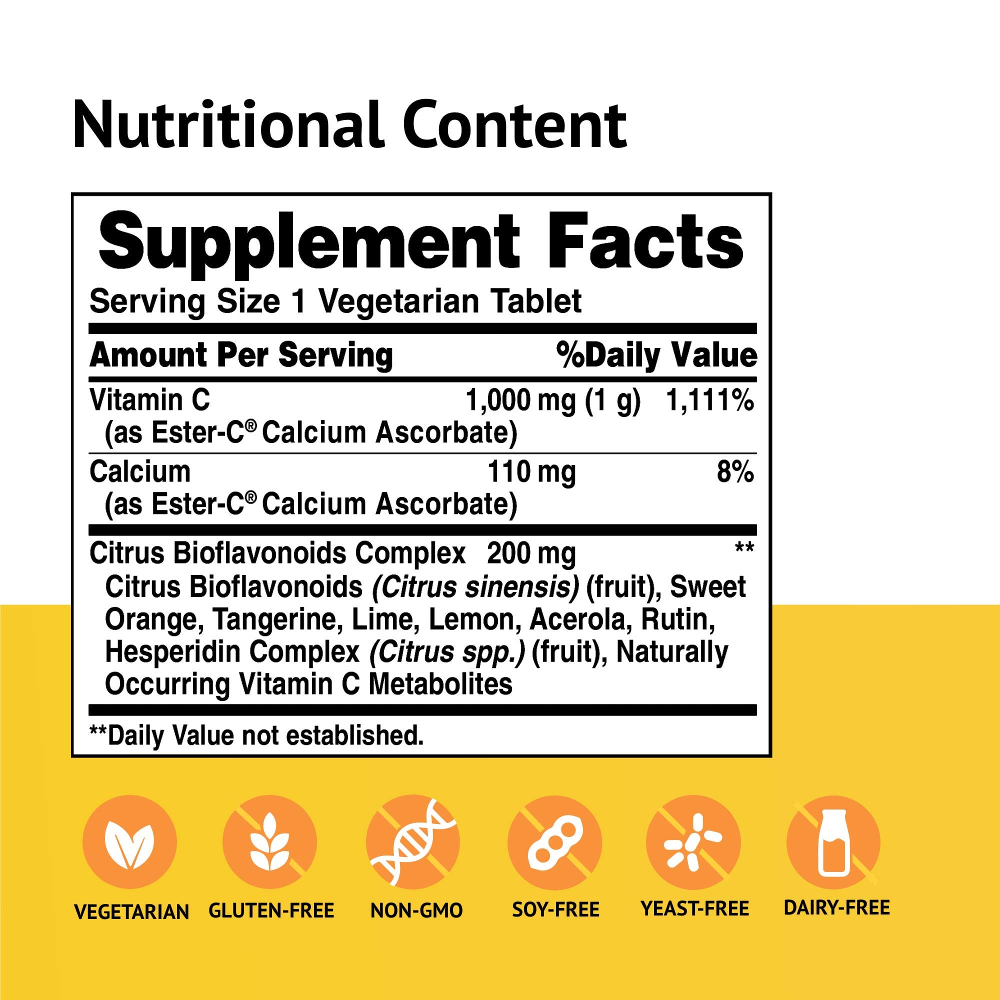 American Health Ester-C Vitamin C 1000 mg 180 tablets side view