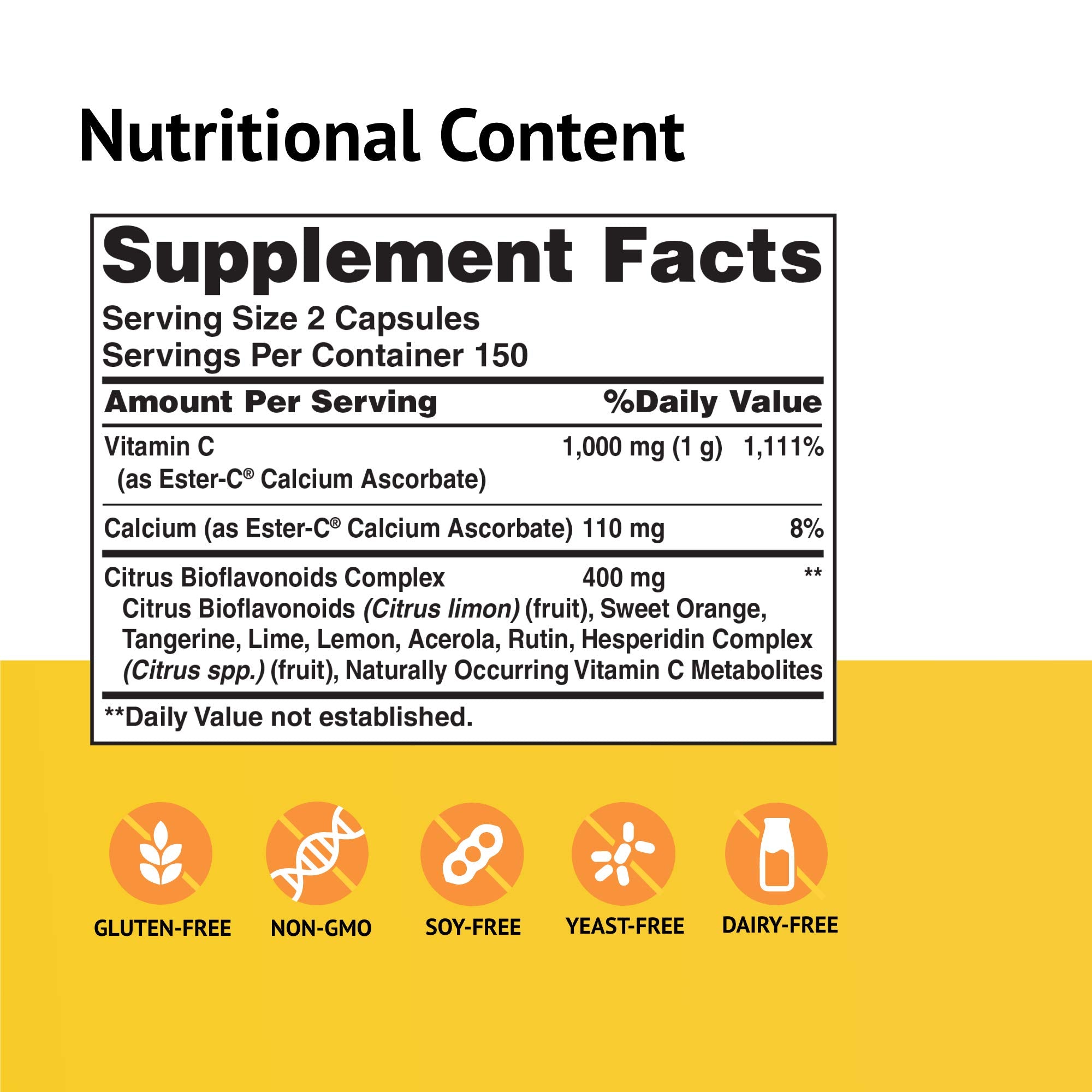 American Health Ester-C Vitamin C 1000mg bottle side view