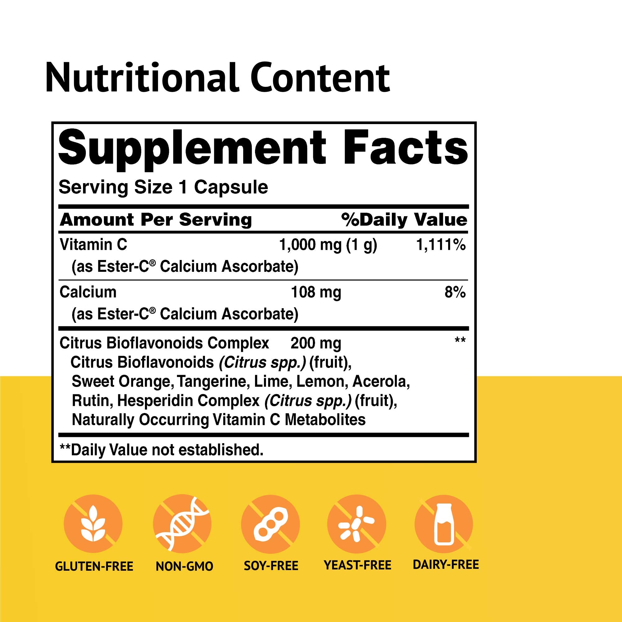 American Health Ester-C Vitamin C 1000mg side view