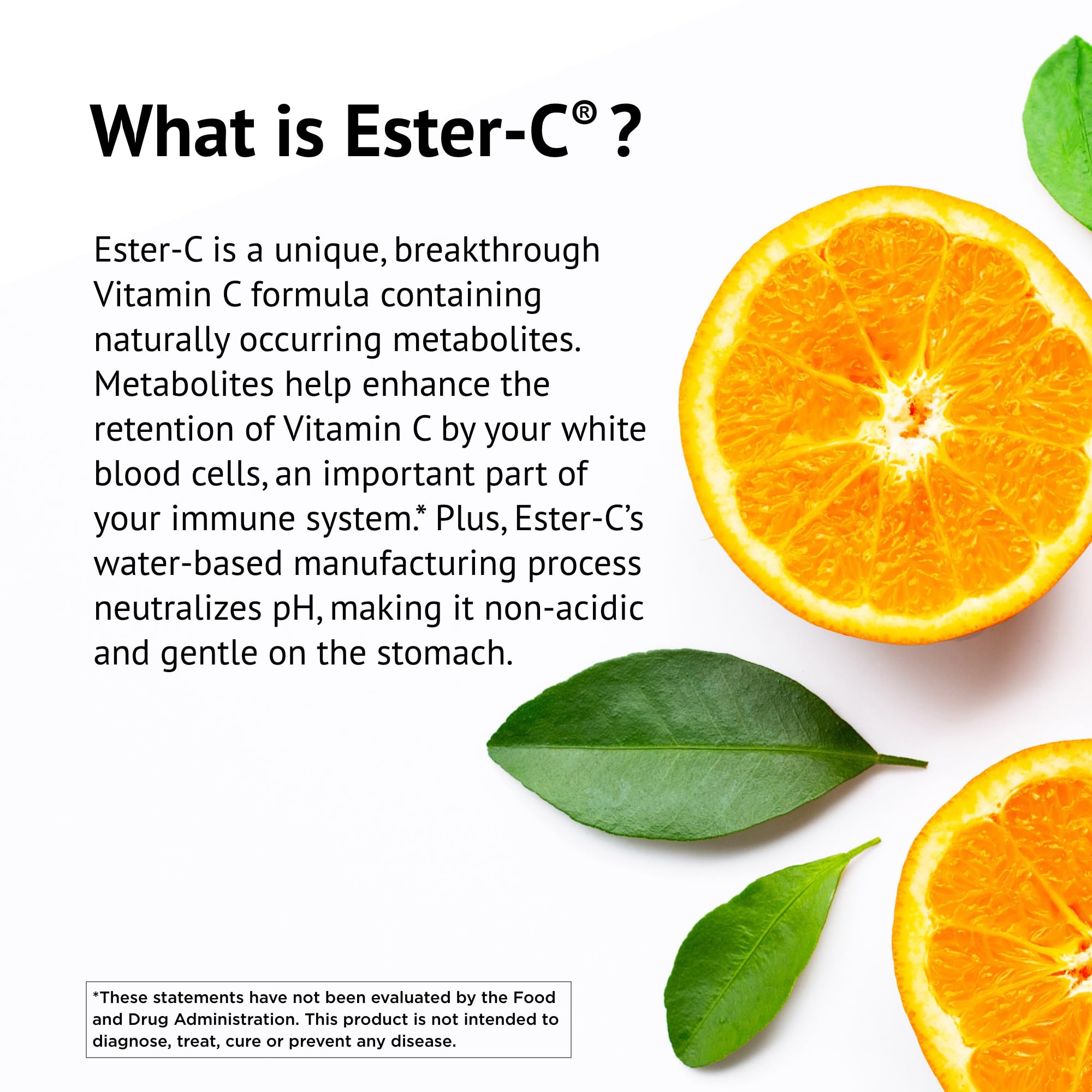 American Health Ester-C Vitamin C 1000mg supplement back view