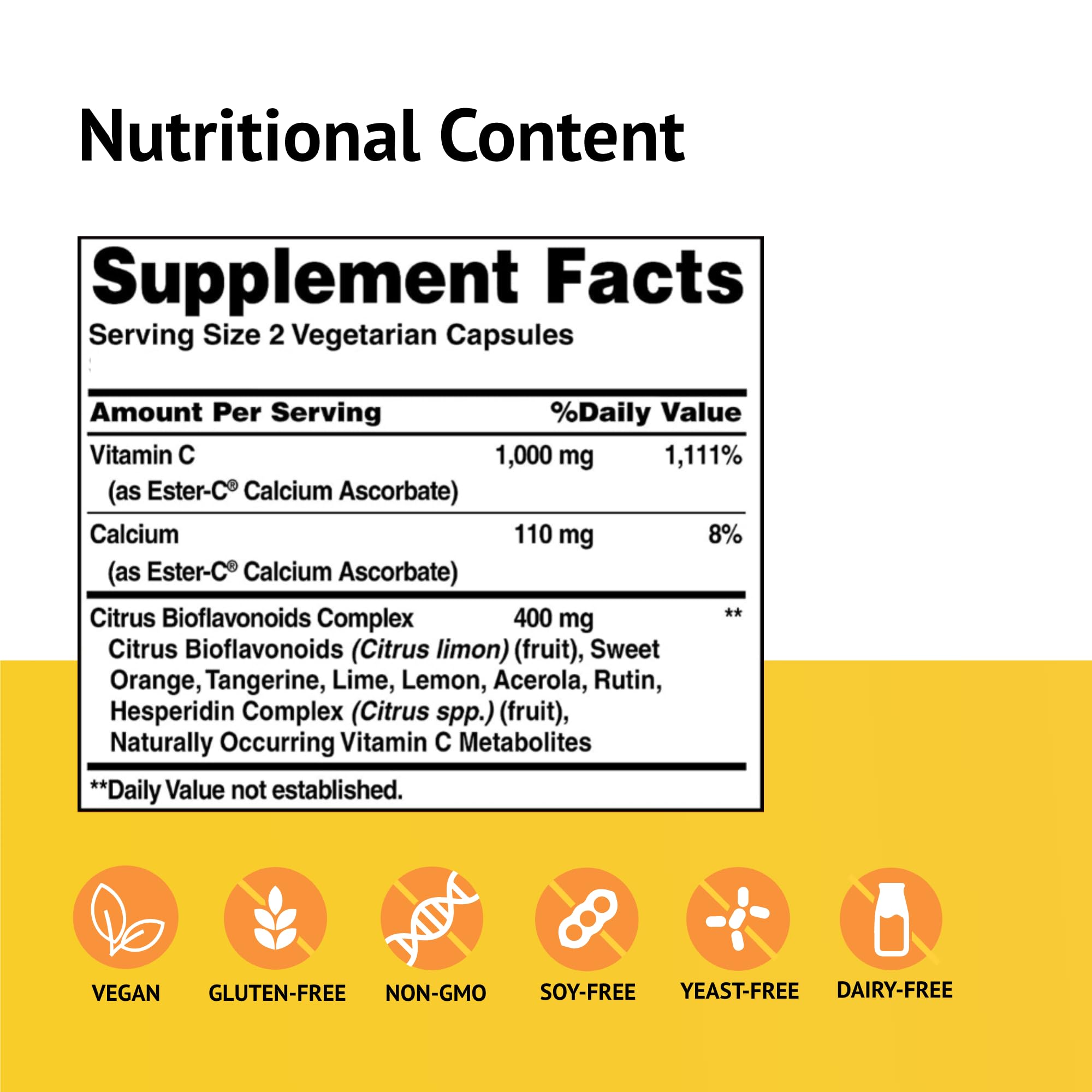 American Health Ester-C Vitamin C 1000mg supplement side view