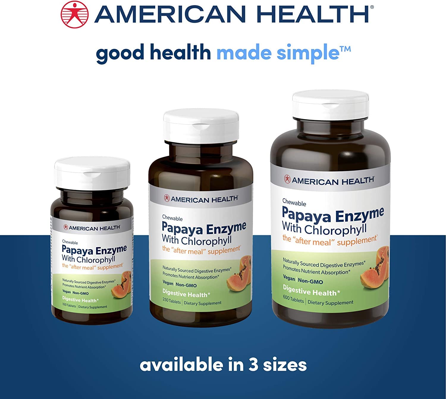 American Health Multi-Enzymes with Chlorophyll and Peppermint ingredients