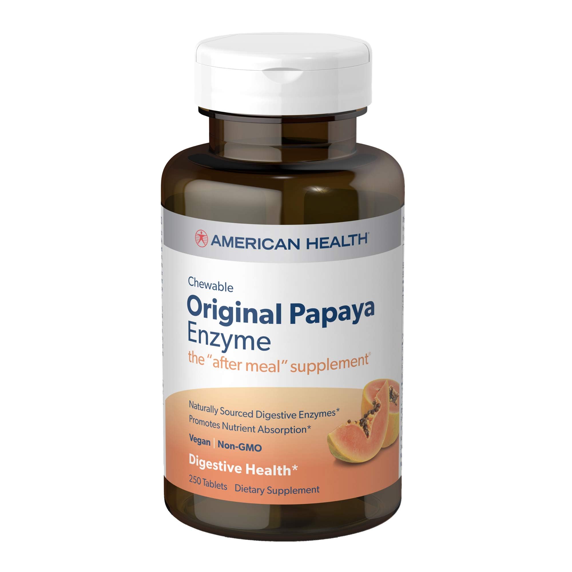 American Health Papaya Enzyme chewable tablets front view