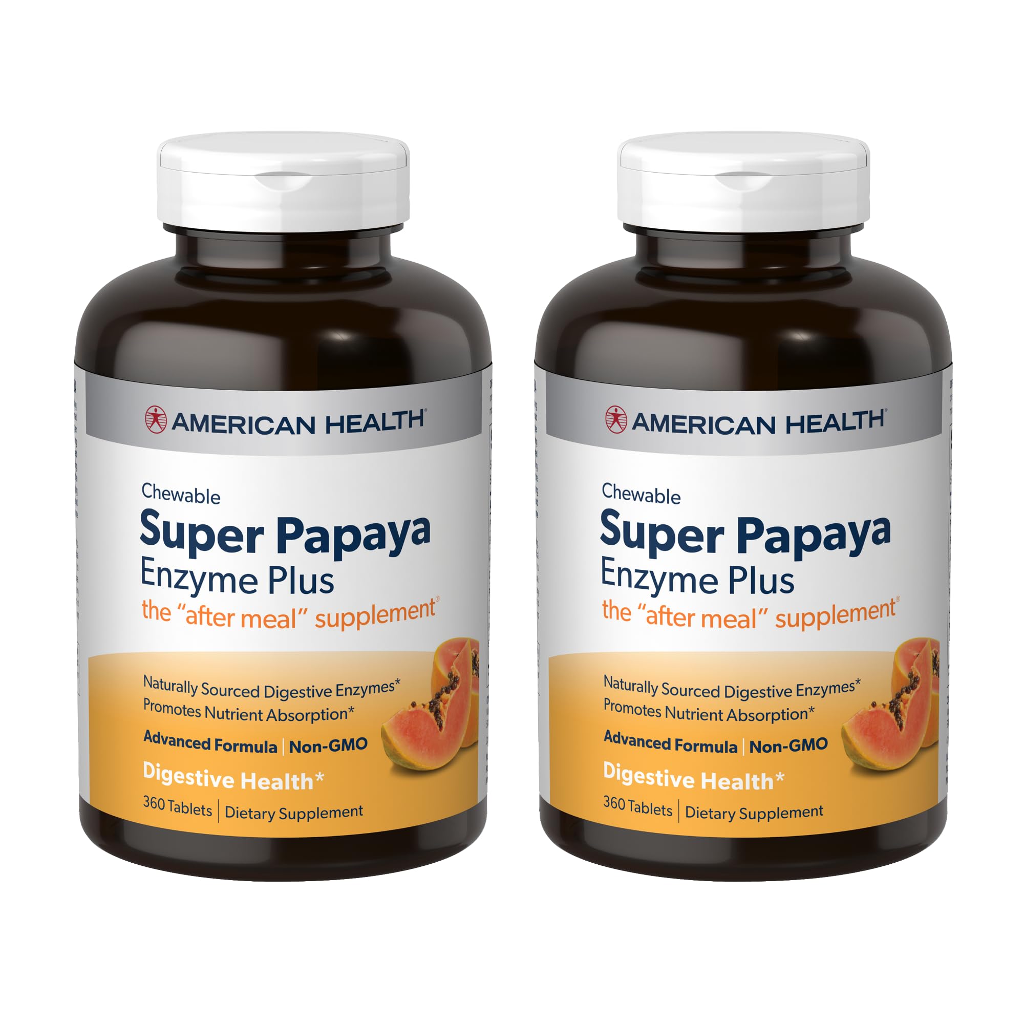 American Health Super Papaya Enzyme Plus Chewables front view
