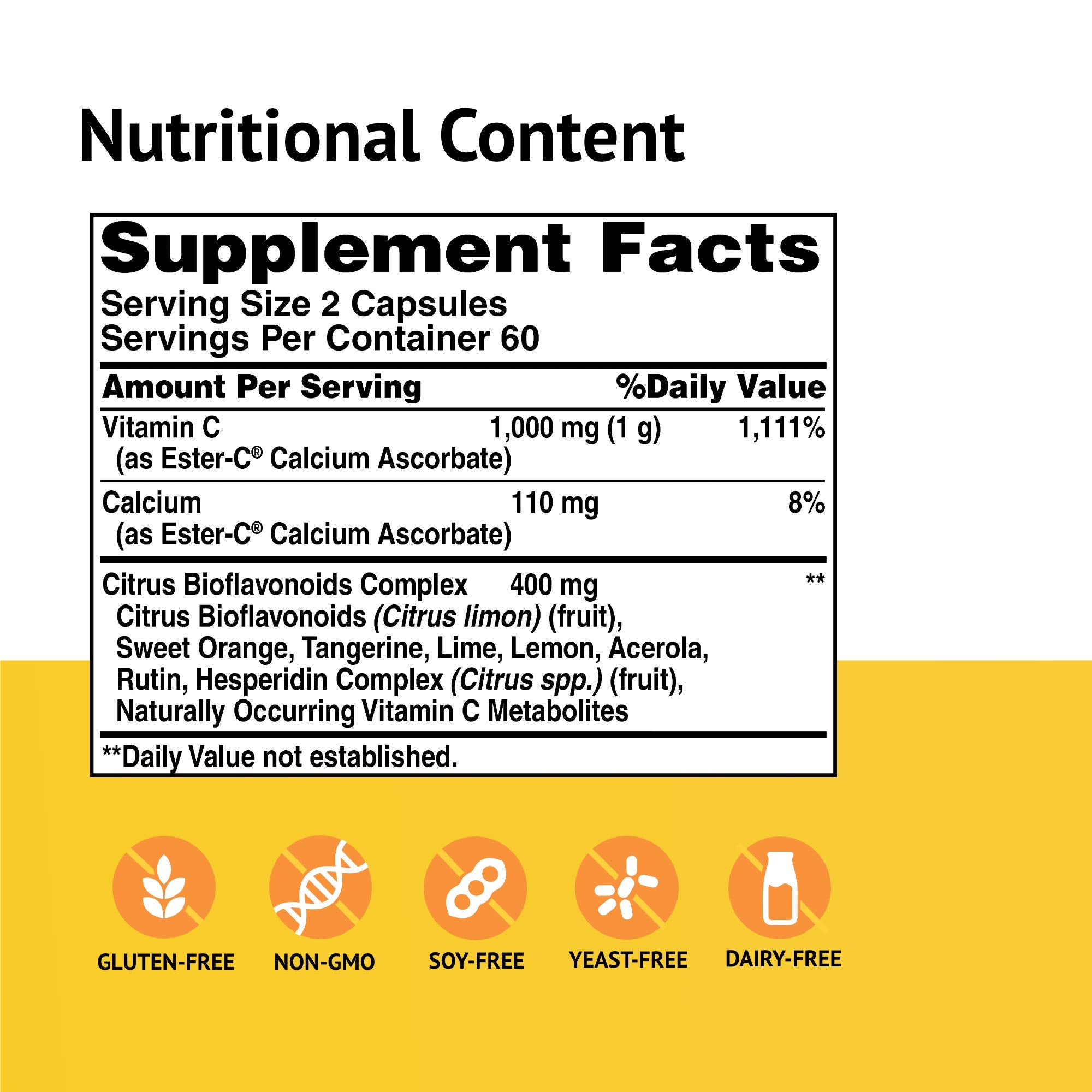 American Health Vitamin C 1000mg Capsules side view