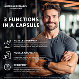 American Research Supplements Creatine Monohydrate 240 capsules side view