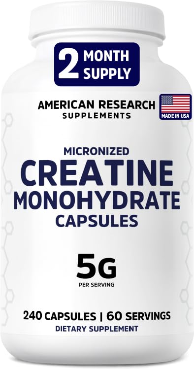 American Research Supplements Creatine Monohydrate 5000mg front view