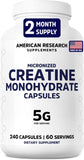 American Research Supplements Creatine Monohydrate 5000mg front view