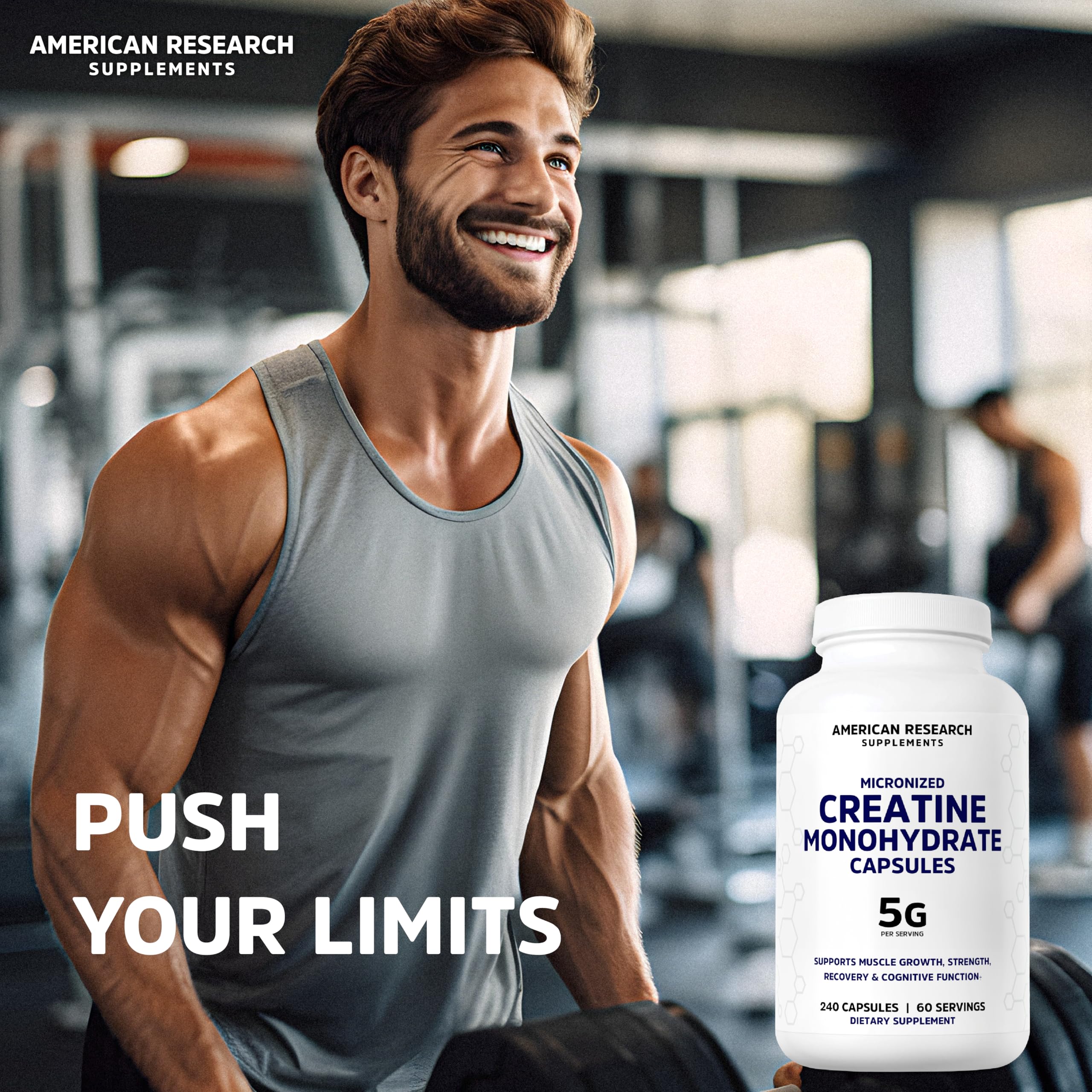American Research Supplements Creatine Monohydrate product on a table