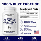 American Research Supplements Creatine Monohydrate vegan capsules close-up