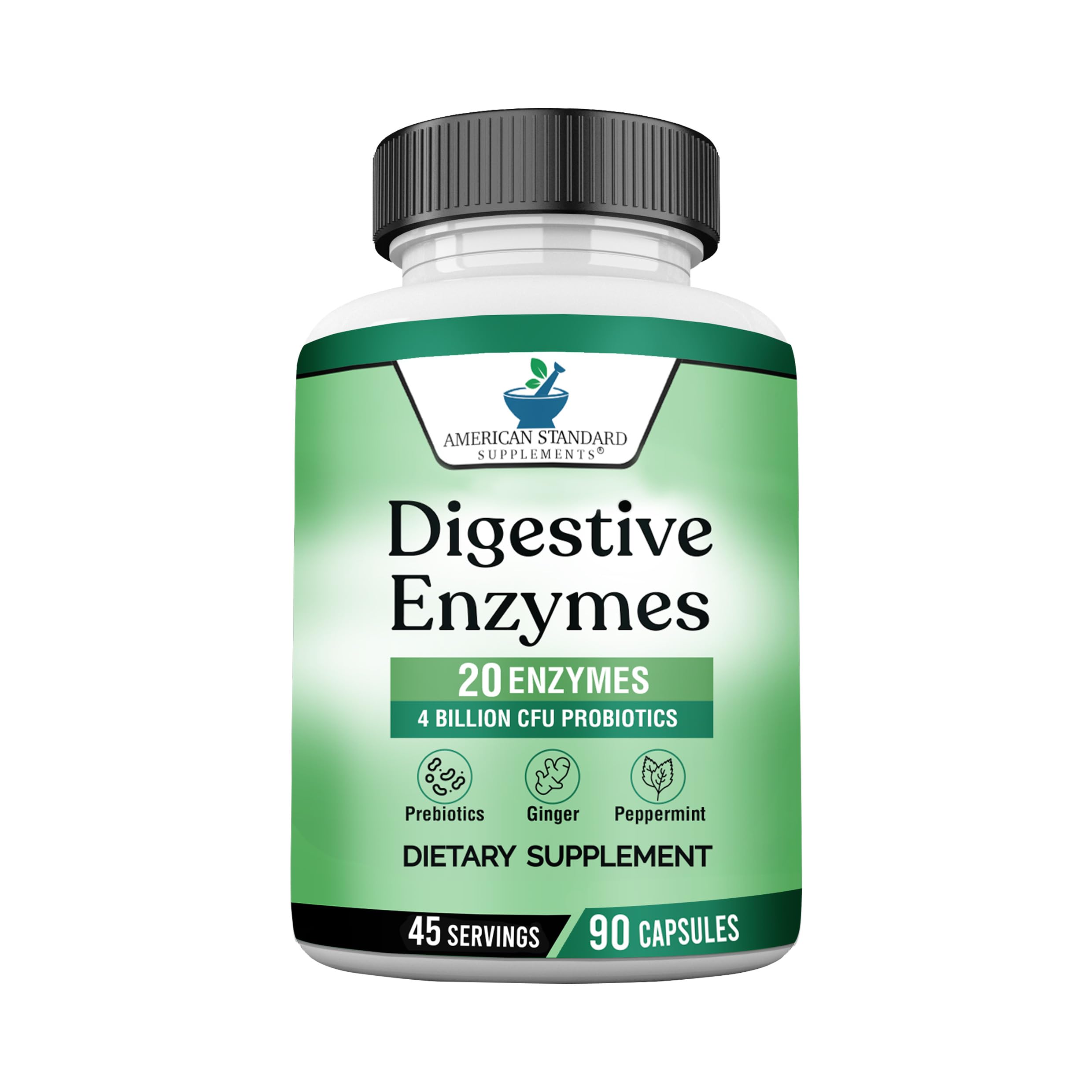 American Standard Multi-Enzymes 400mg front view of packaging