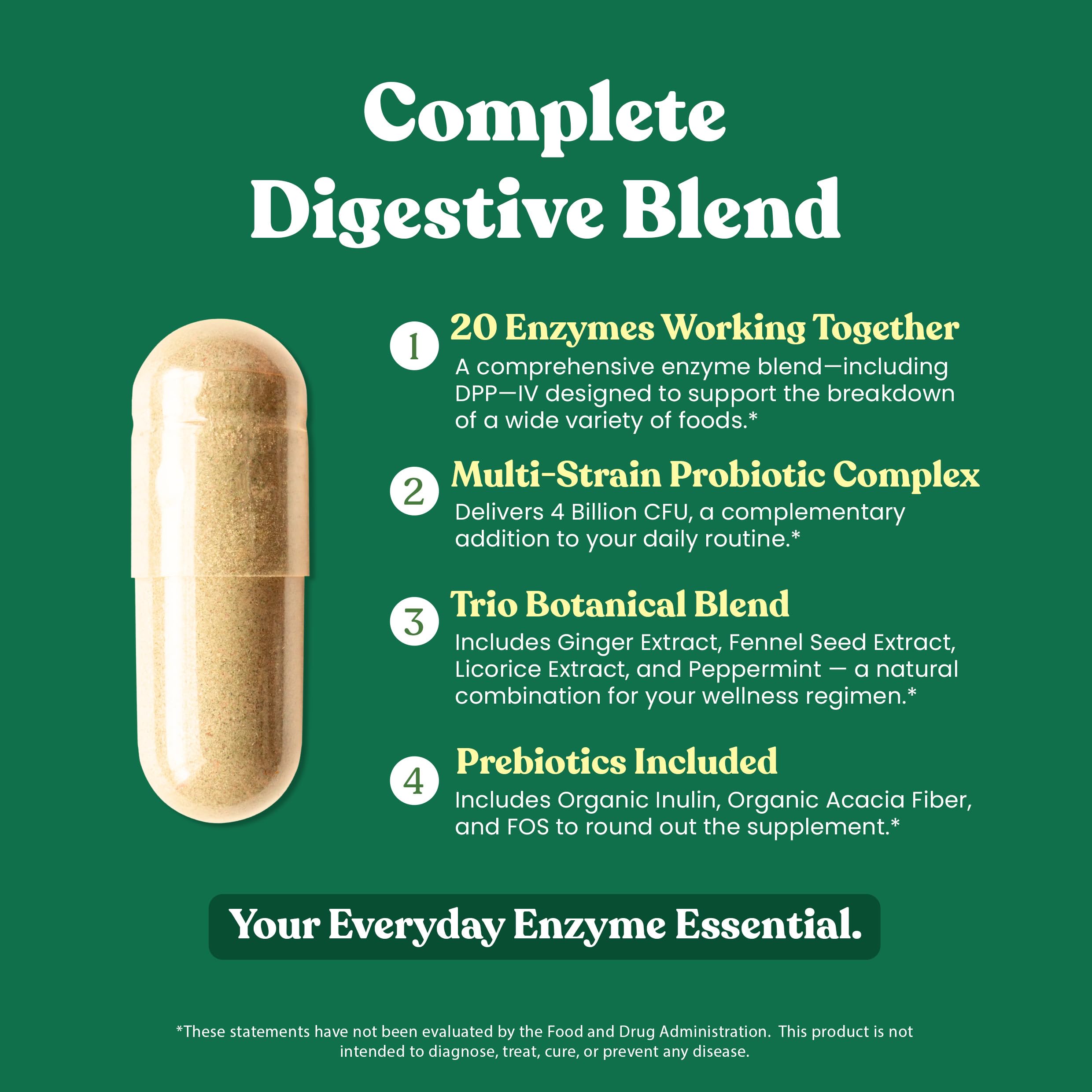 American Standard Multi-Enzymes 400mg on a wooden table