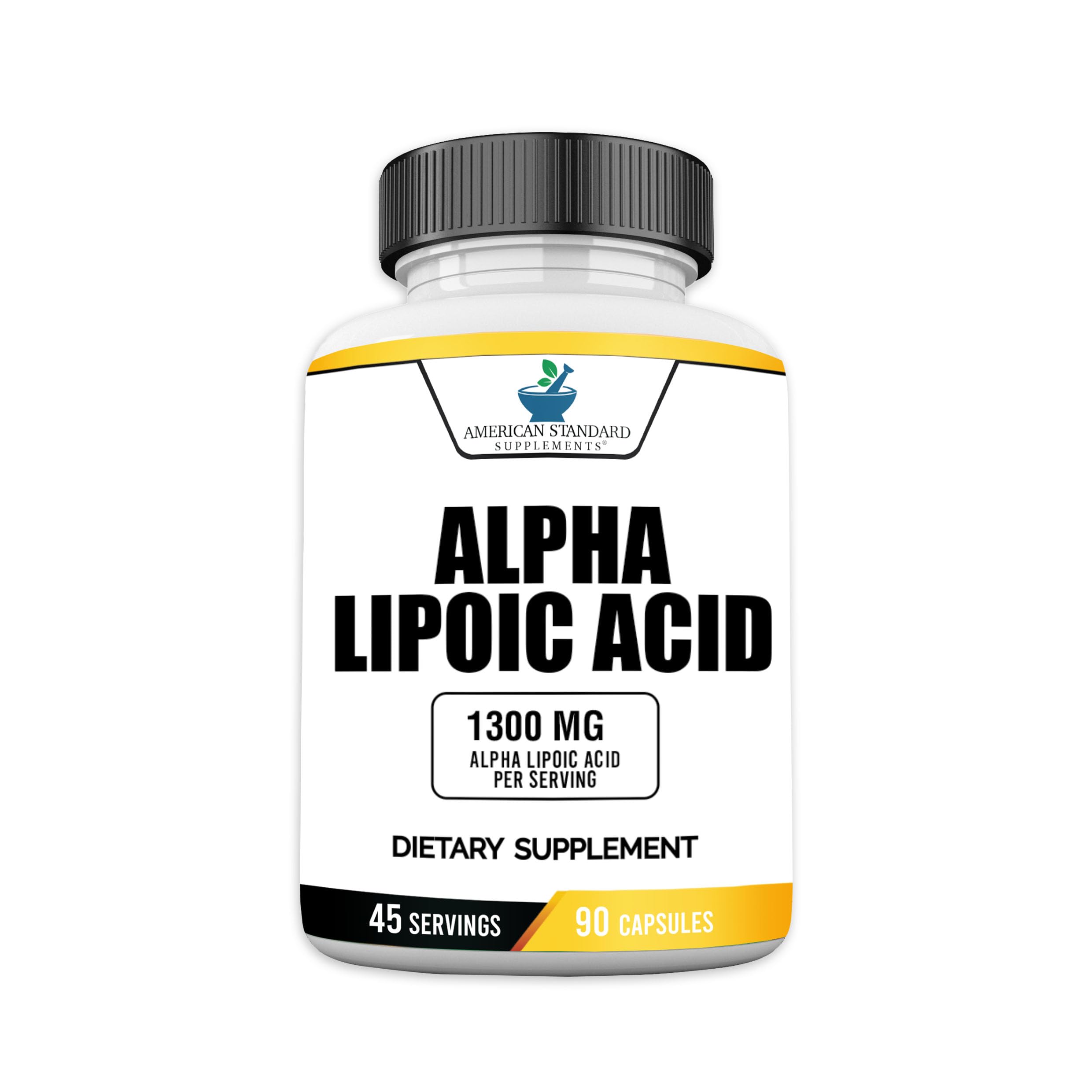 American Standard Supplements Alpha Lipoic Acid 1300mg front view of bottle