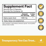American Standard Supplements Alpha Lipoic Acid 90 capsules side view
