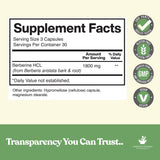 American Standard Supplements Berberine HCL bottle side view