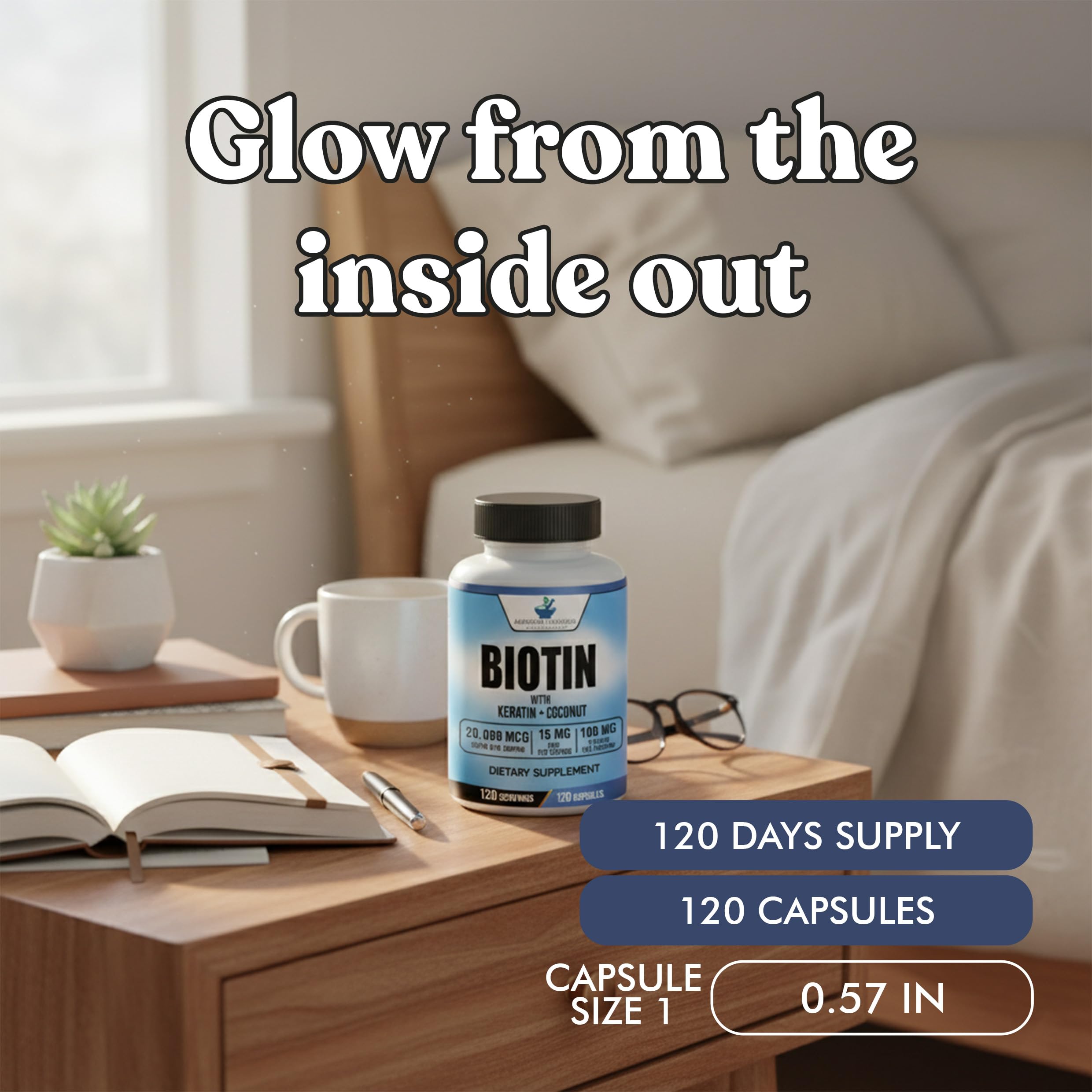 American Standard Supplements Biotin 20,000 mcg bottle with a clean background