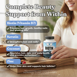 American Standard Supplements Biotin 20,000 mcg capsules in hand