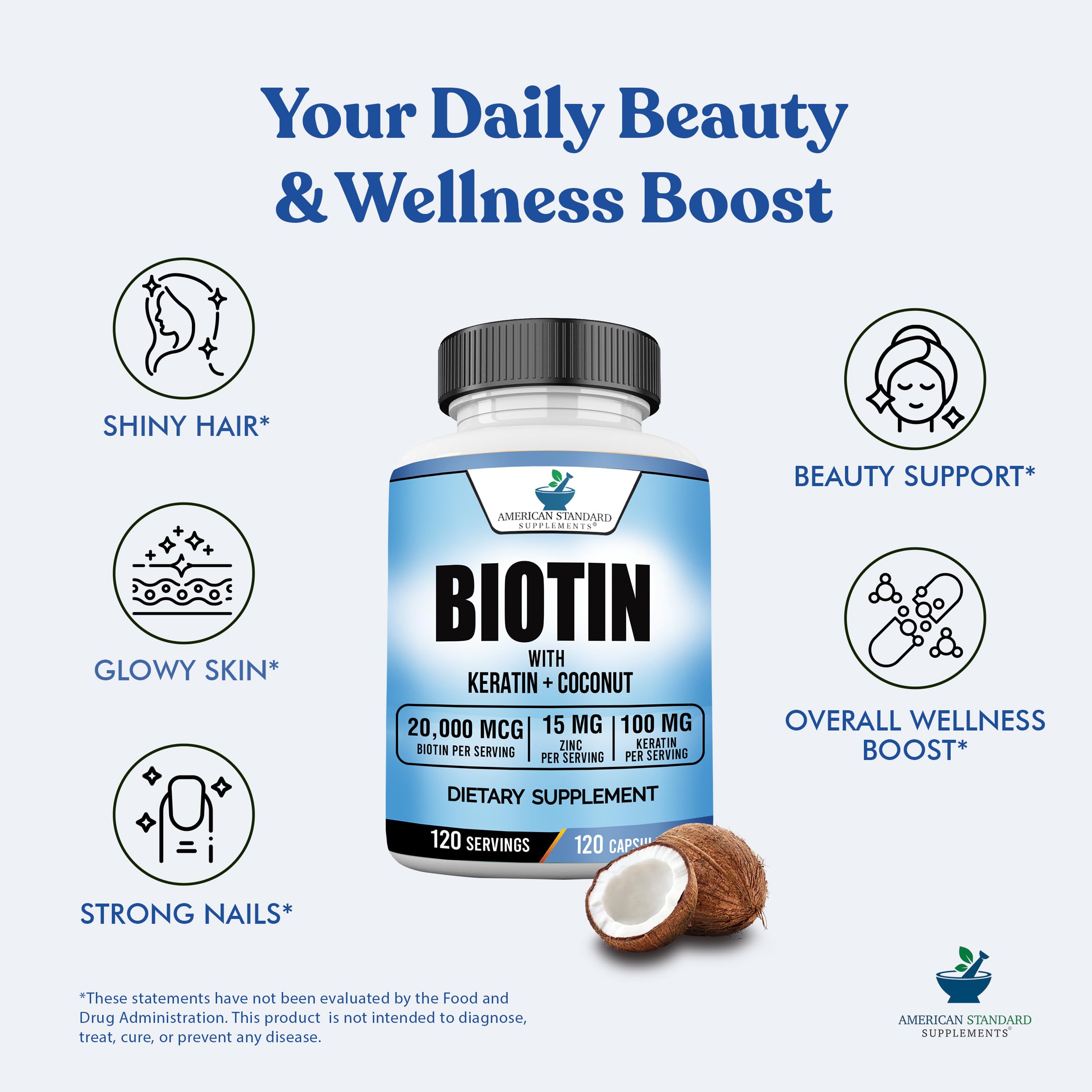 American Standard Supplements Biotin 20,000 mcg ingredients list