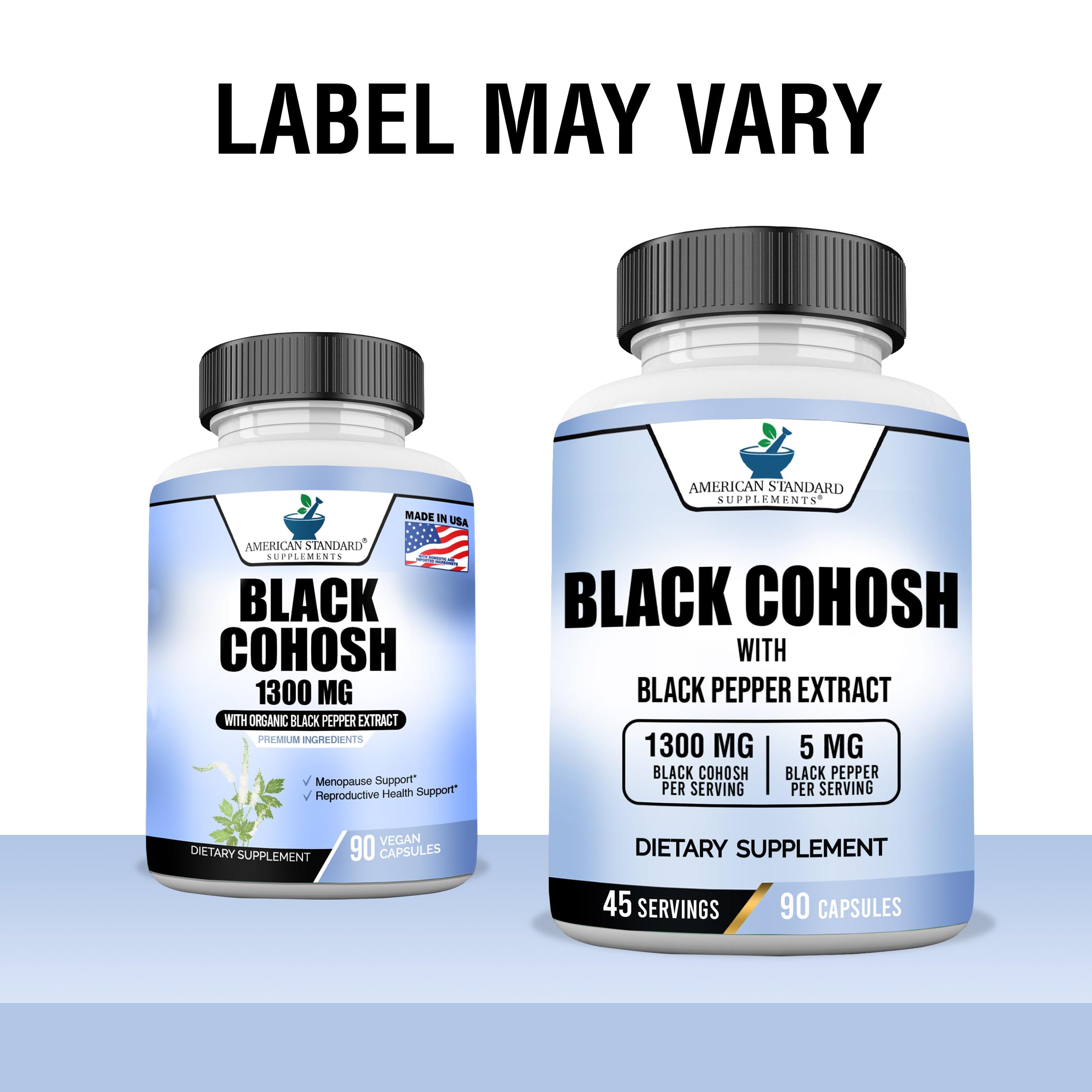 American Standard Supplements Black Cohosh capsules side view
