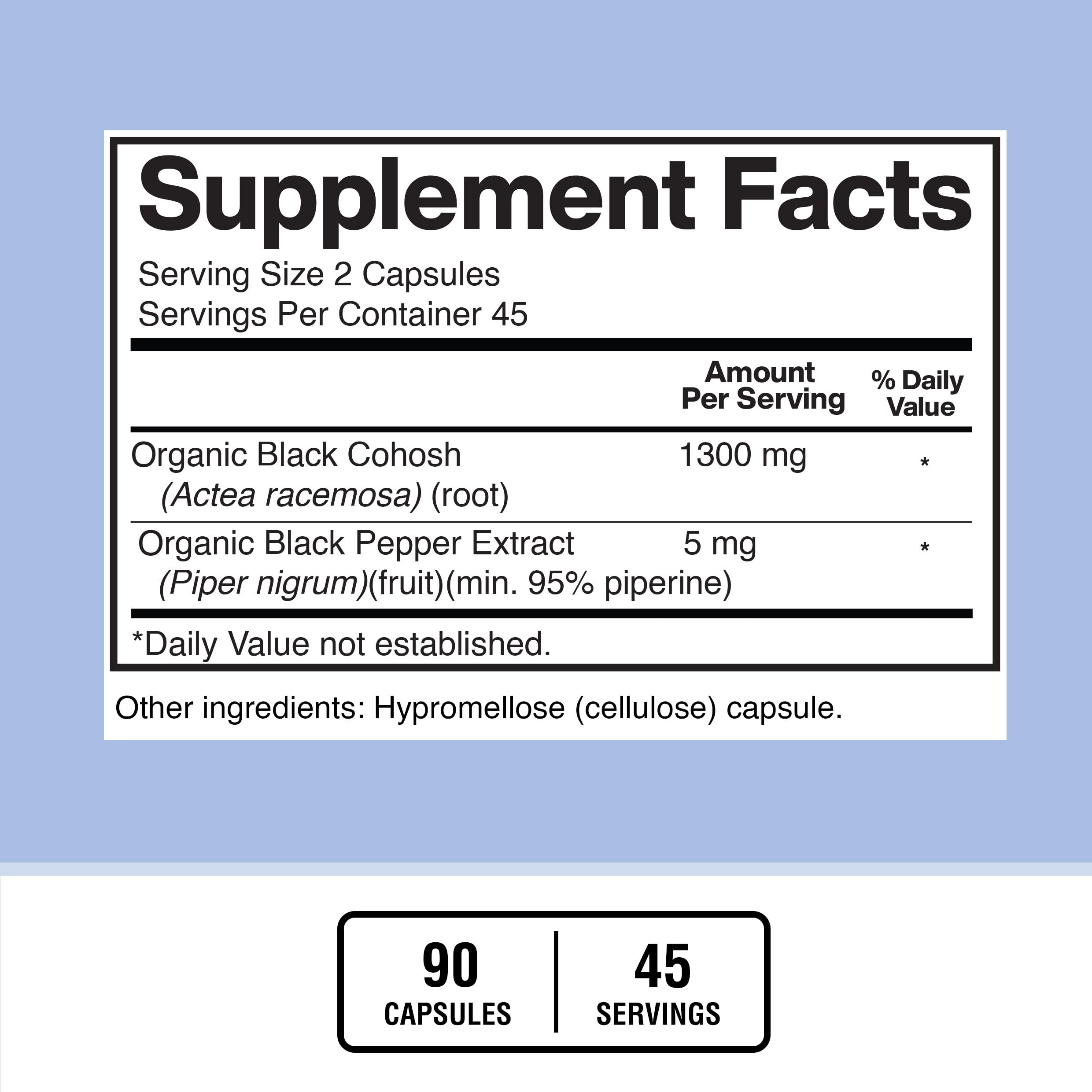 American Standard Supplements Black Cohosh packaging details