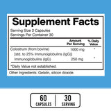 American Standard Supplements Colostrum 1000mg capsules side view