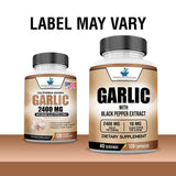 American Standard Supplements Garlic 2400mg bottle side view
