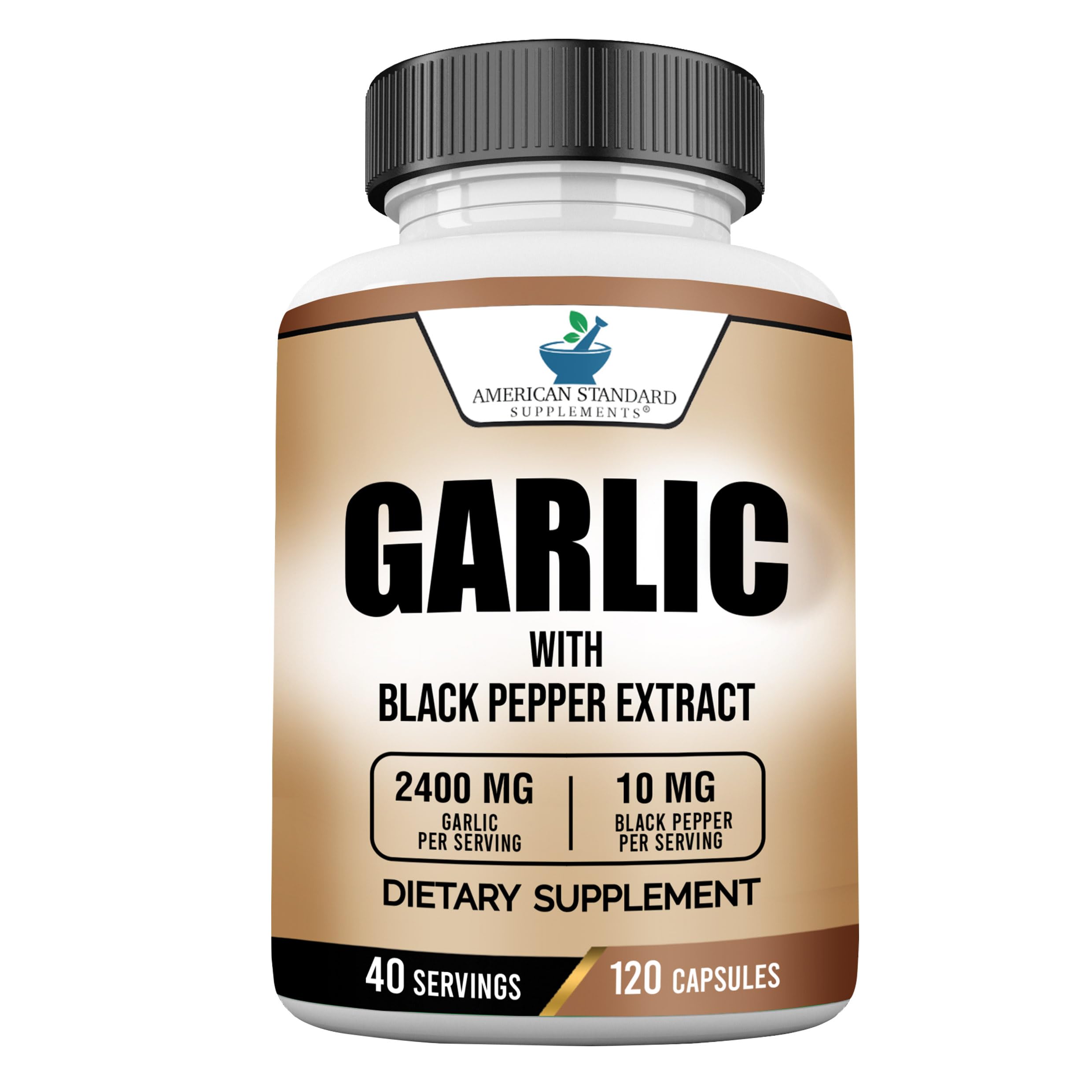 American Standard Supplements Garlic 2400mg front view