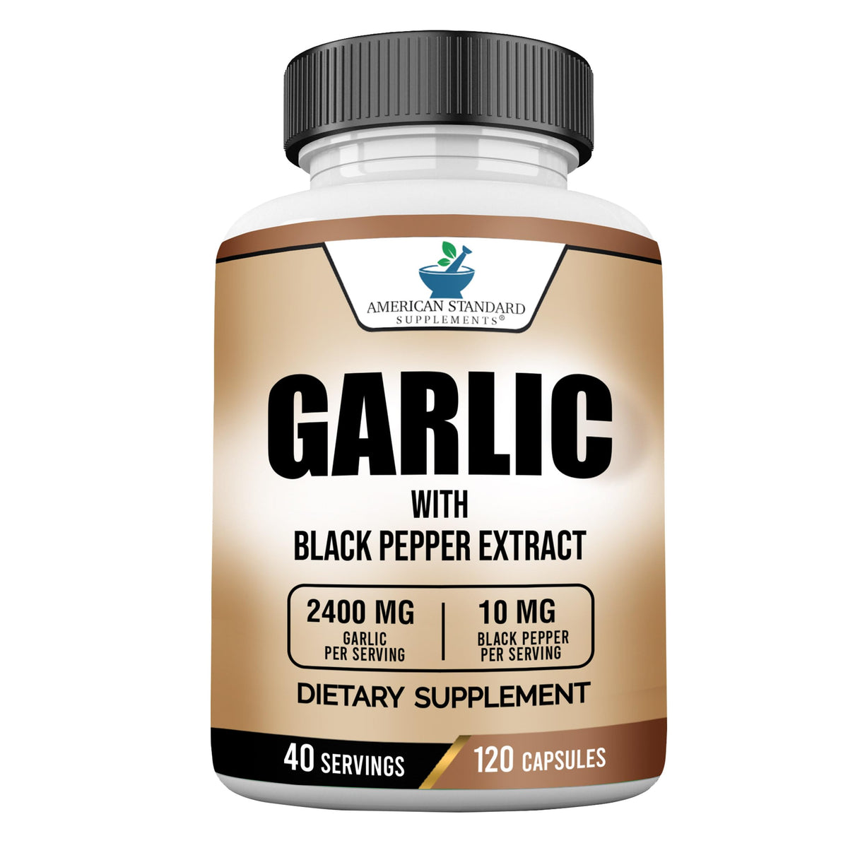 American Standard Supplements Garlic 2400mg front view