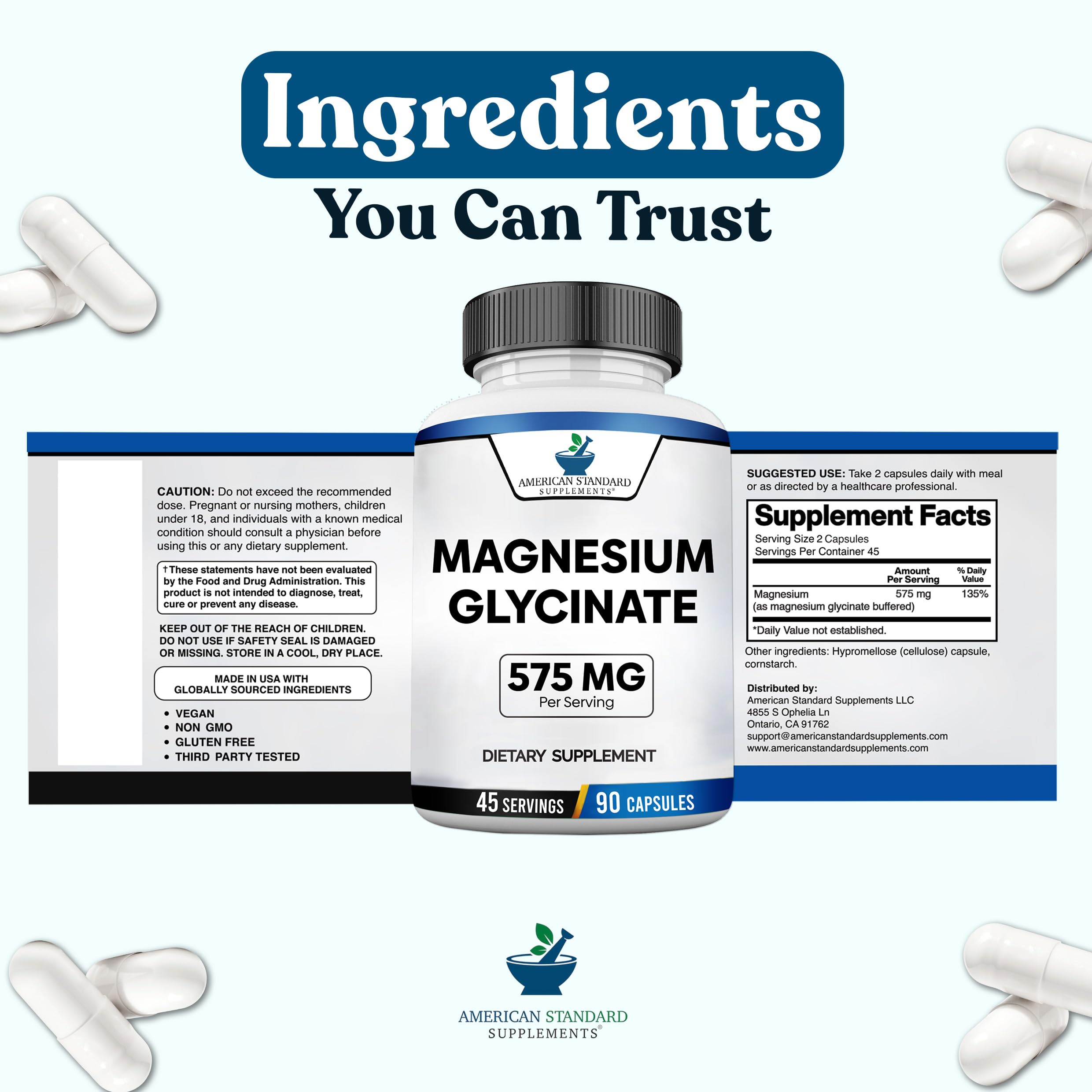 American Standard Supplements Magnesium Glycinate 100g lifestyle scene