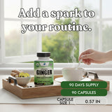 American Standard Supplements Organic Ginger Capsules with opened lid