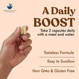 American Standard Supplements Tongkat Ali 200:1 Extract capsules on a wooden table