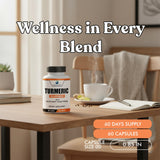 American Standard Supplements Turmeric Capsules with a measuring spoon for dosage