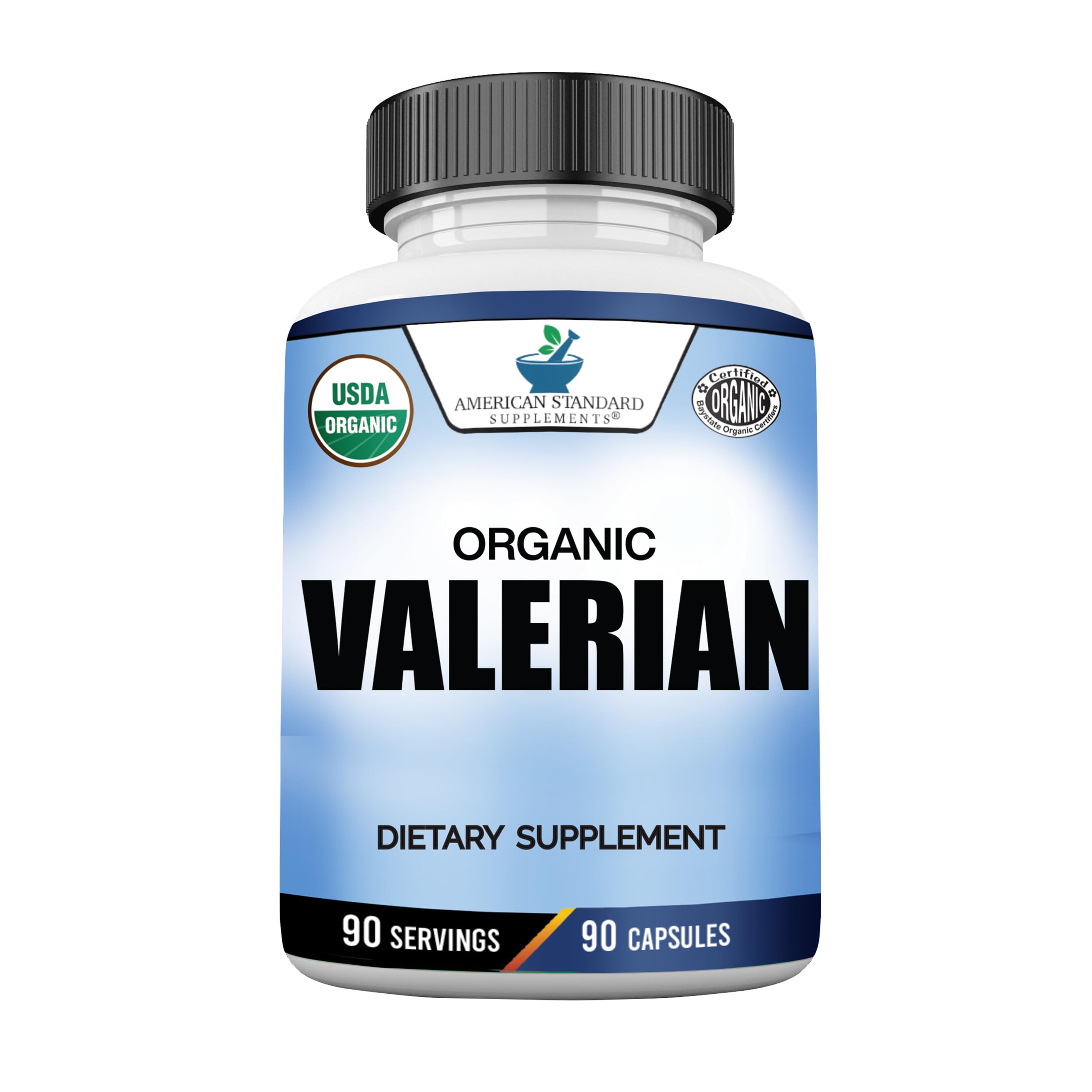 American Standard Supplements Valerian 90 Capsules front view