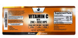 American Standard Supplements Vitamin C with Zinc and Rose Hips capsules in a hand