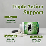 American Standard Supplements Zinc 100mg Vitamin C 1000mg Vitamin D3 5000 IU nutritional information