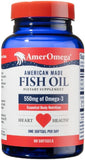 AmerOmega Fish Oil Supplement 550mg Omega-3 softgel front view