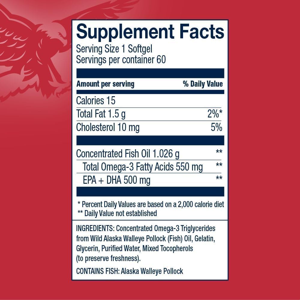 AmerOmega Fish Oil Supplement ingredients list