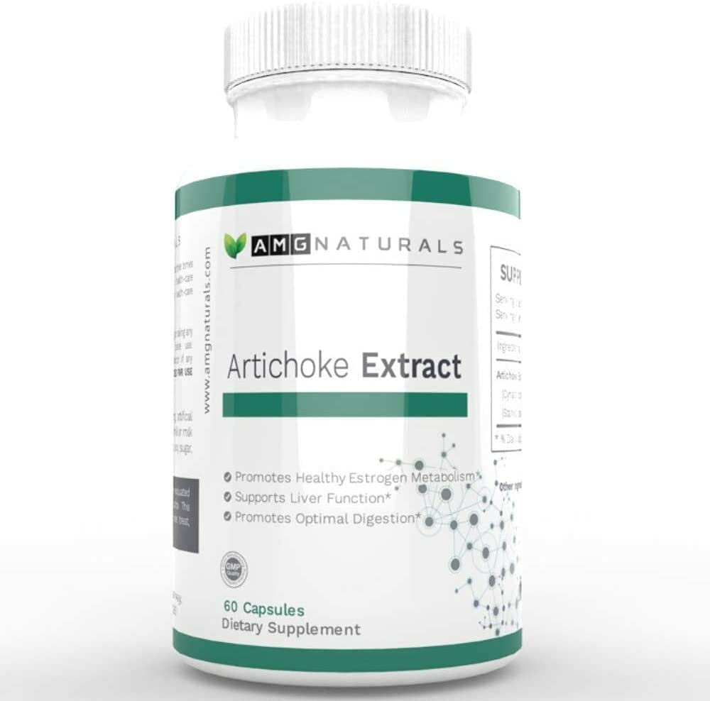 AMG Naturals Artichoke Leaf Extract 20:1 Capsules side view