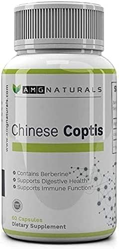 AMG Naturals Chinese Coptis Goldthread 550mg supplement side view