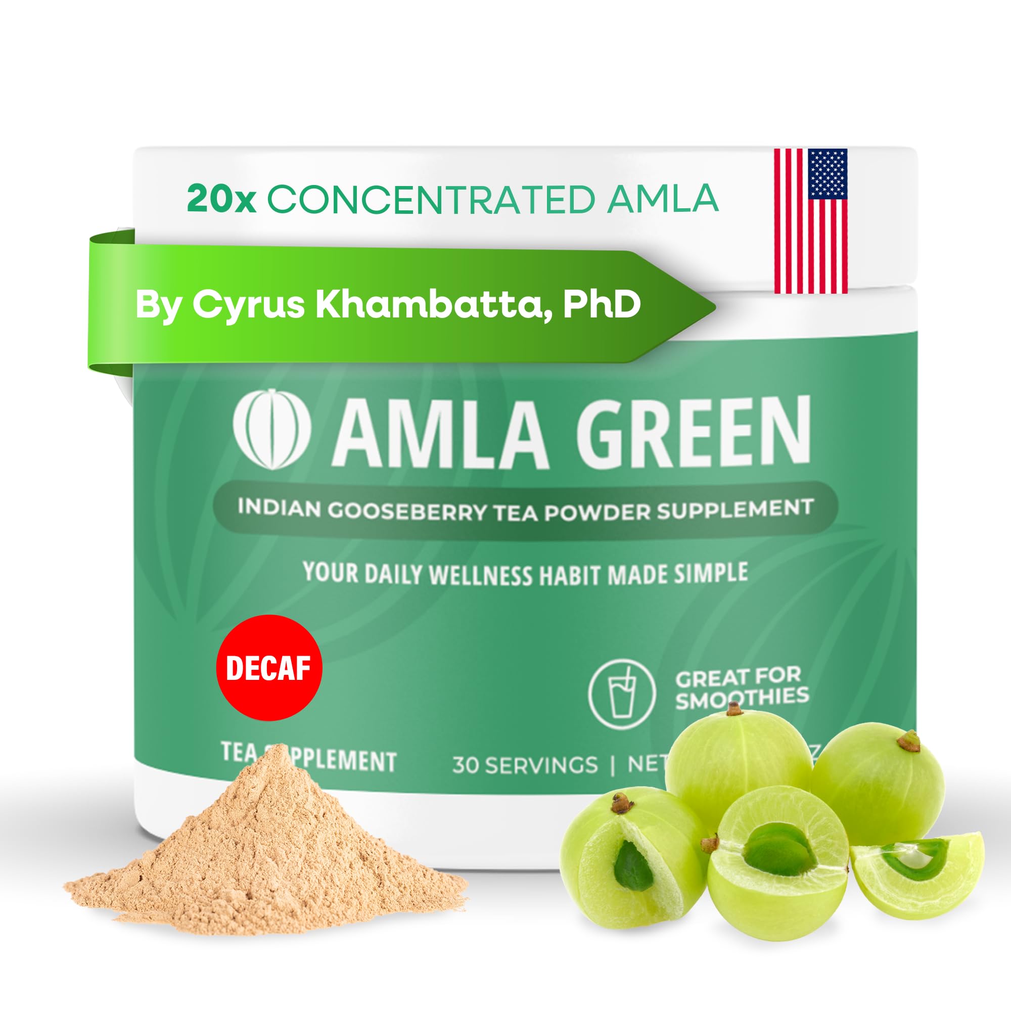 Amla Green 20X Concentrated Amla Supplement 30g front view