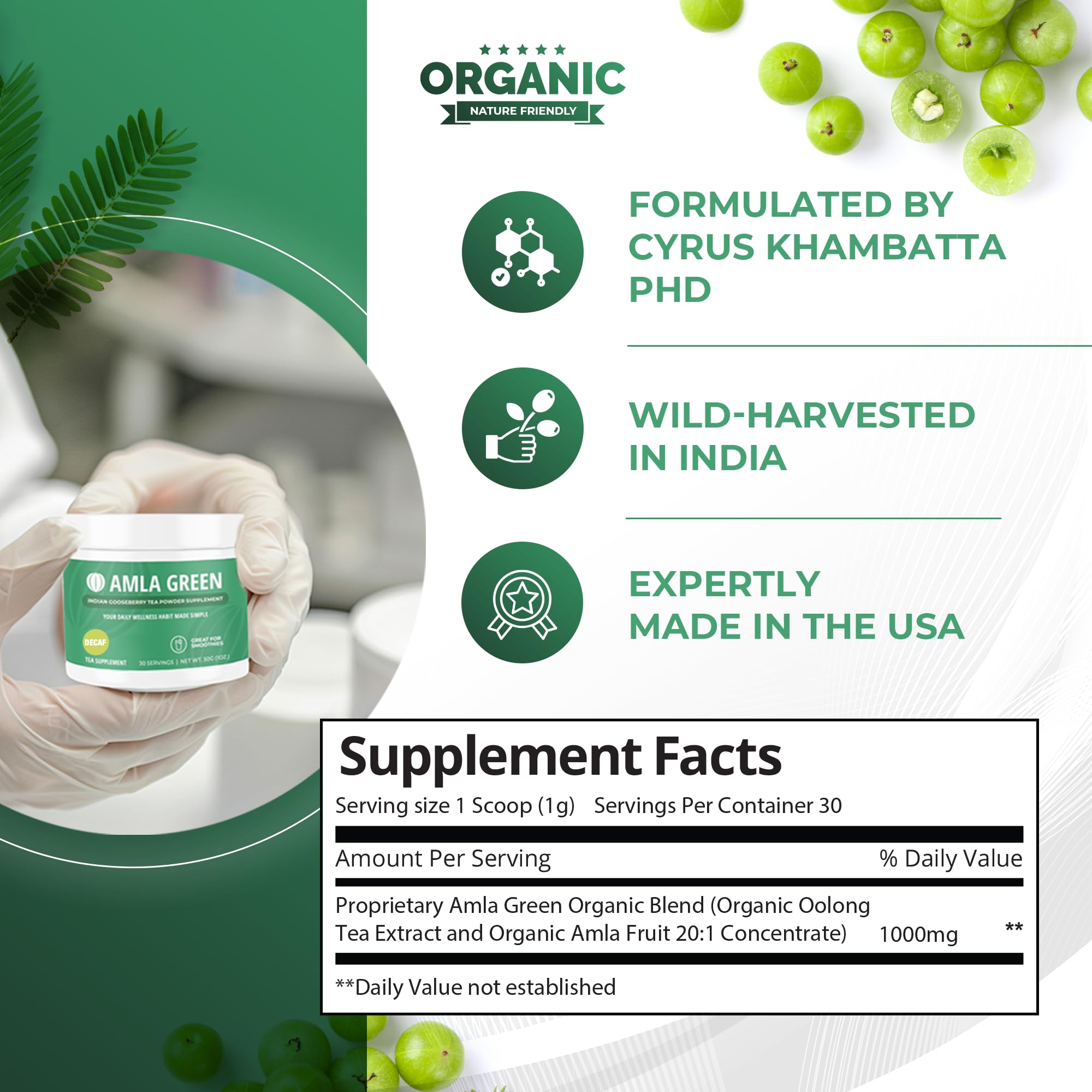 Amla Green 20X Concentrated Amla Supplement 30g packaging