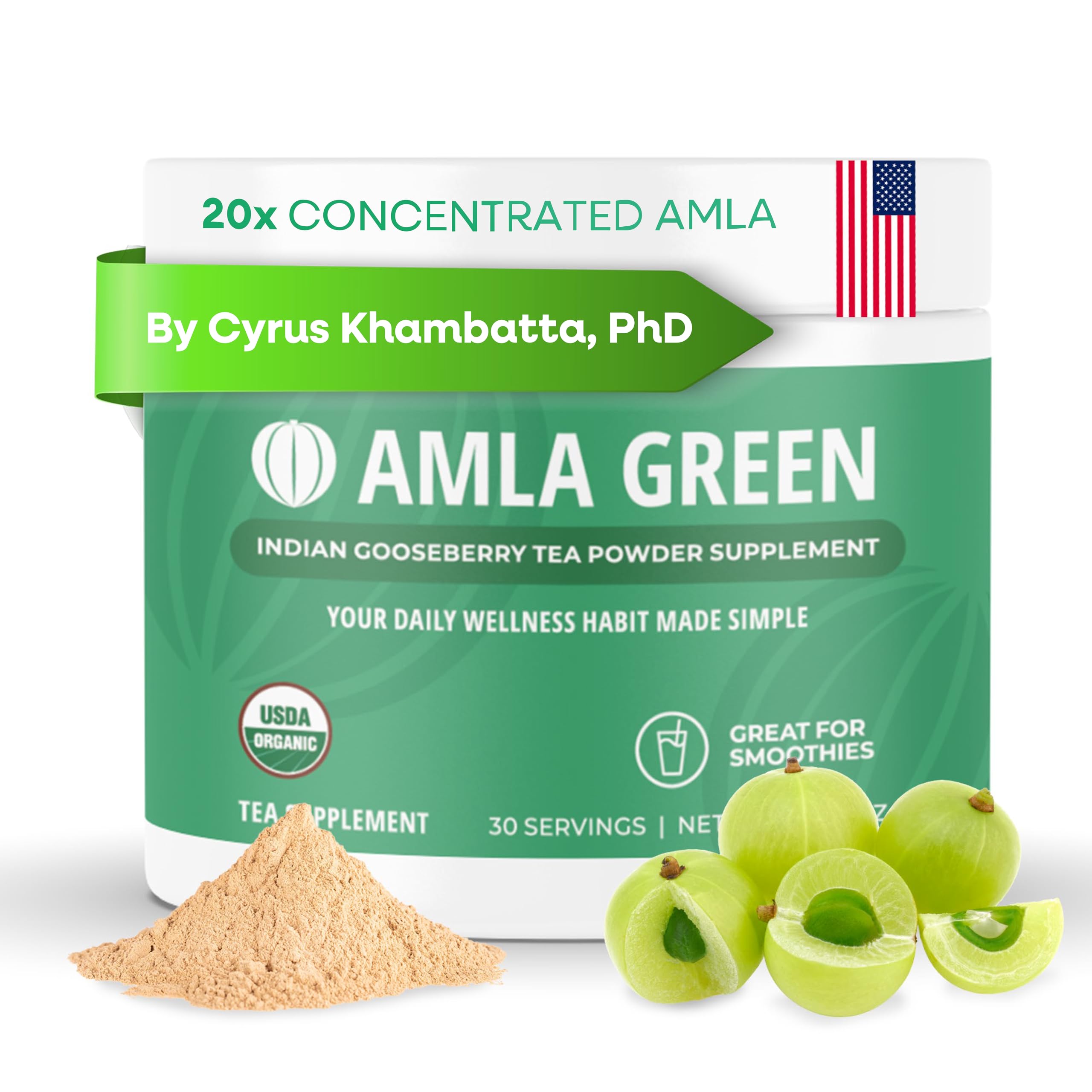 Amla Green 20X concentrated amla supplement front view