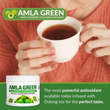 Amla Green 20X concentrated amla supplement in a bowl
