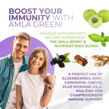 Amla Green Amla Powder Supplement in a cup of tea